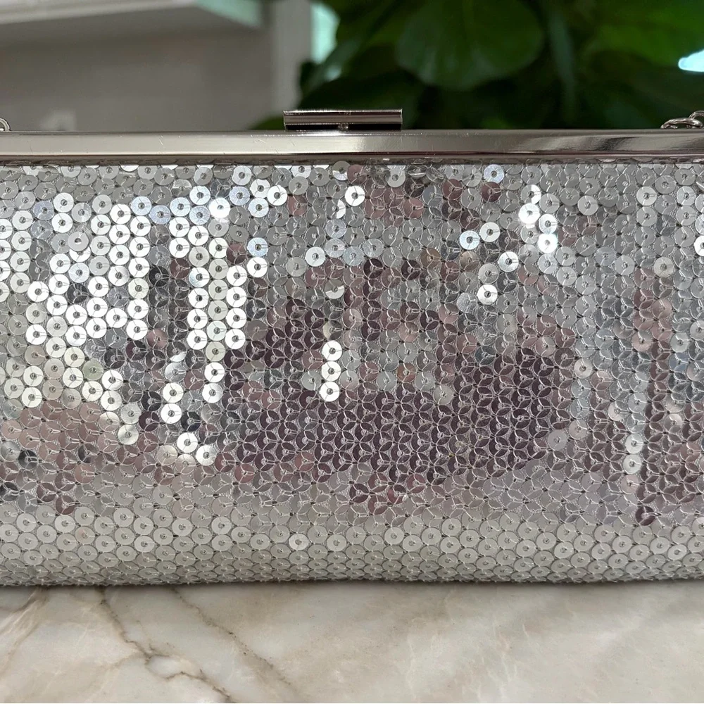 Worthington Silver Sequin Clutch